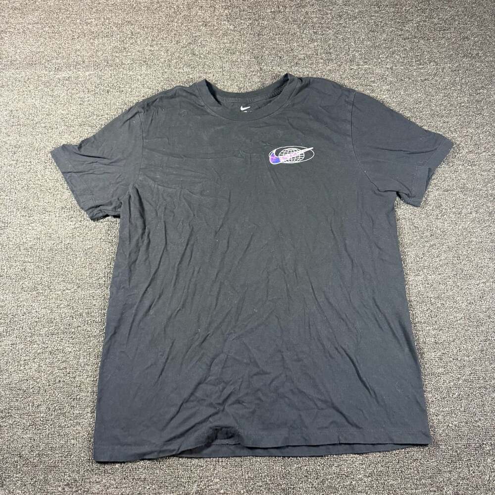 Nike The Nike Tee Size L Black Globe Logo T-Shirt
